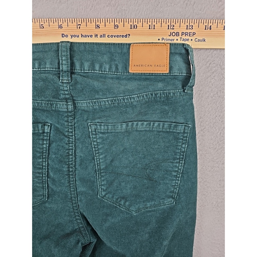American Eagle Pants Women's Size 0 26x30 Green Super High Rise Flare Corduroy - Picture 6 of 7